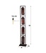 Rispens Vloerlamp 4L tower smoke glas-geperforeerd staal / Artic zwart