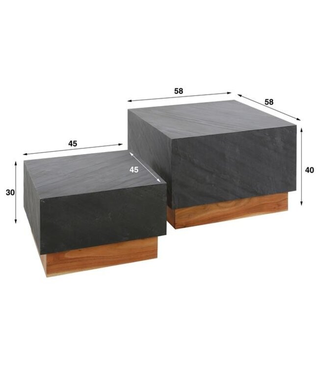 Rispens Salontafel set/2 blox slate