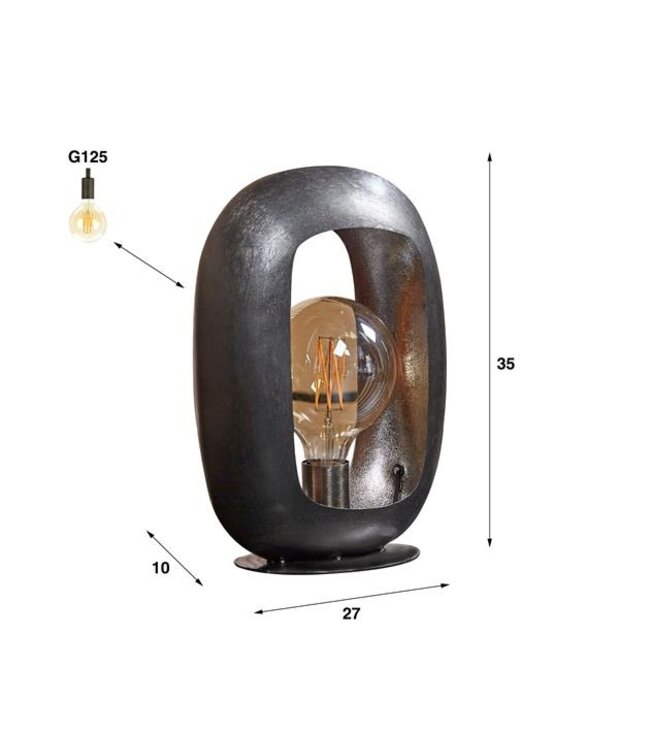 Rispens Tafellamp Arch L / Zwart nikkel