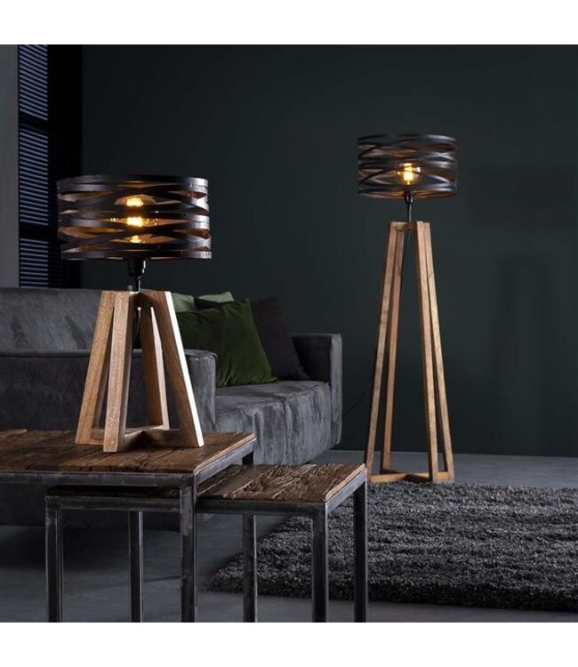 Rispens Vloerlamp twist houten kruisframe