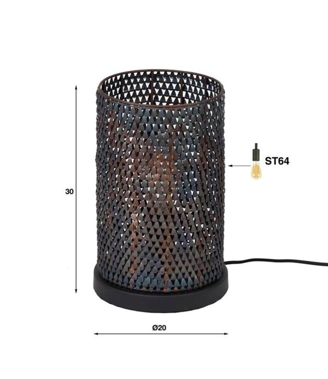 Rispens Tafellamp armor tube / Zwart bruin