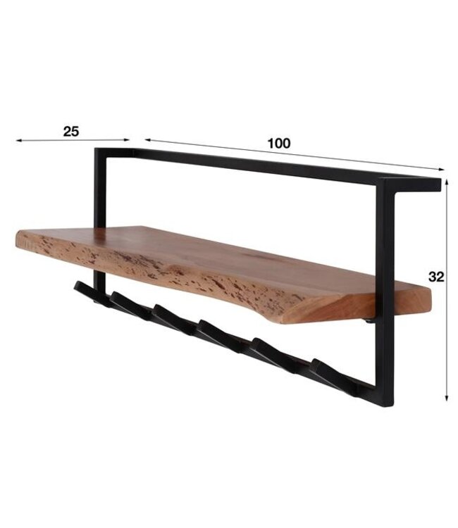 Rispens Kapstok edge shelve 6 haken