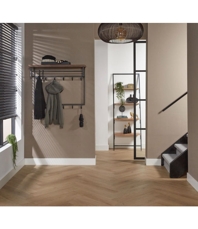 Rispens Daytona 12 haken hoedenplank / Massief Saja natural