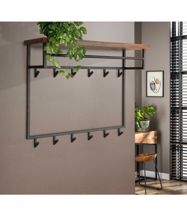 Rispens Daytona 12 haken hoedenplank / Massief Saja natural