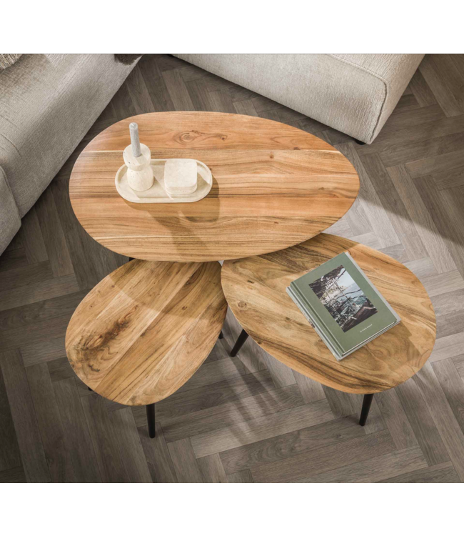 Rispens Set van 3 organisch - Acaciahout