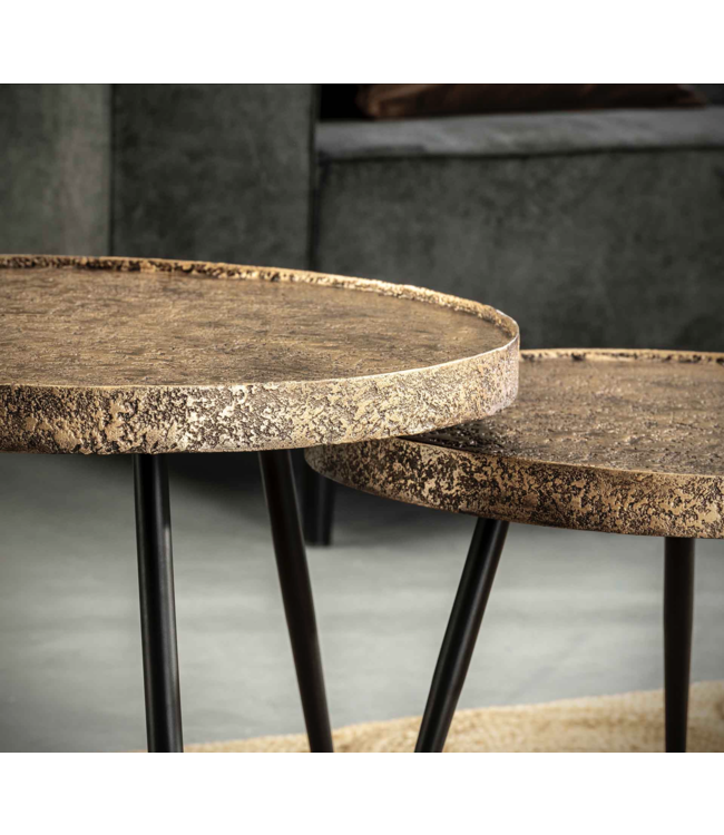 Rispens Salontafel set/2 rond metallic
