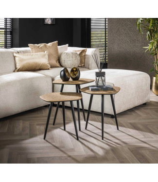 Rispens Salontafel set/3 point metallic / Brons antiek