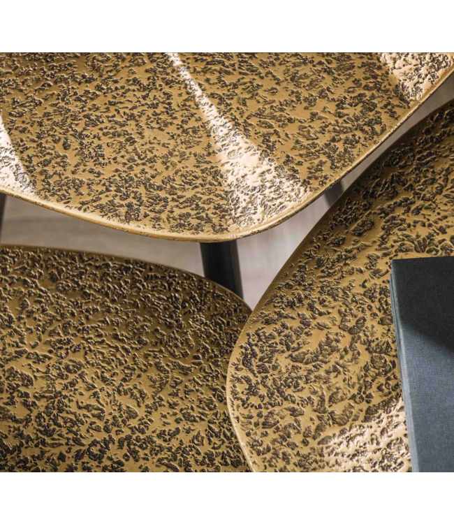 Rispens Salontafel set/3 point metallic / Brons antiek