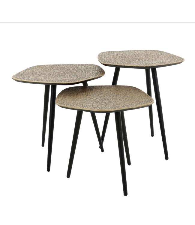 Rispens Salontafel set/3 point metallic / Brons antiek