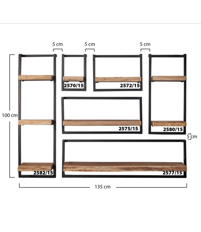 Rispens Wandplank edge 65cm