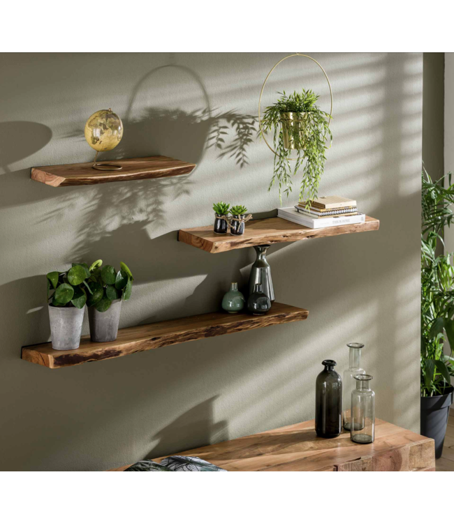 Rispens Wandplank 90 edge / Massief acacia naturel