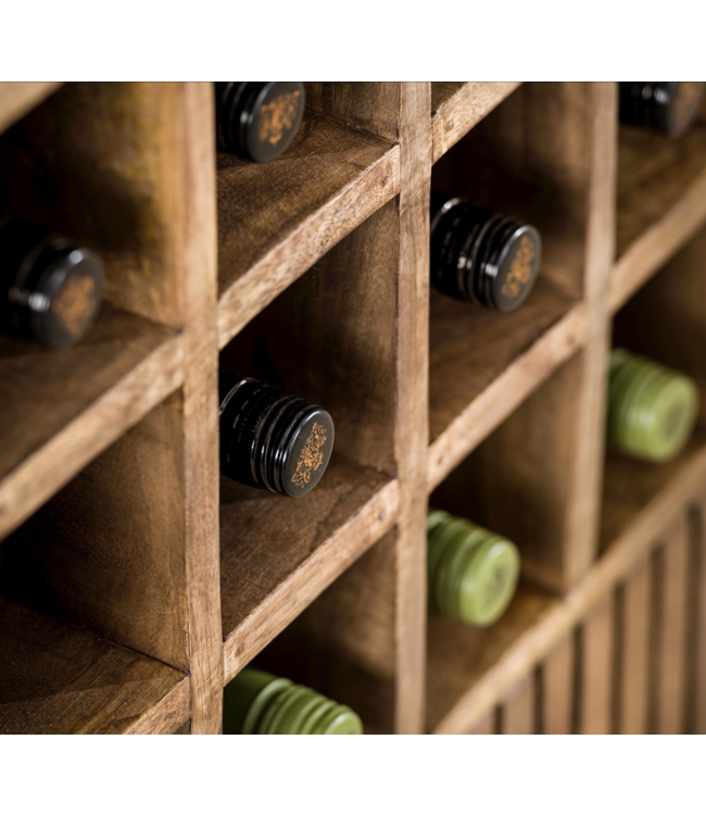 Rispens Wijnkast tweak / Massief mango zandkleur