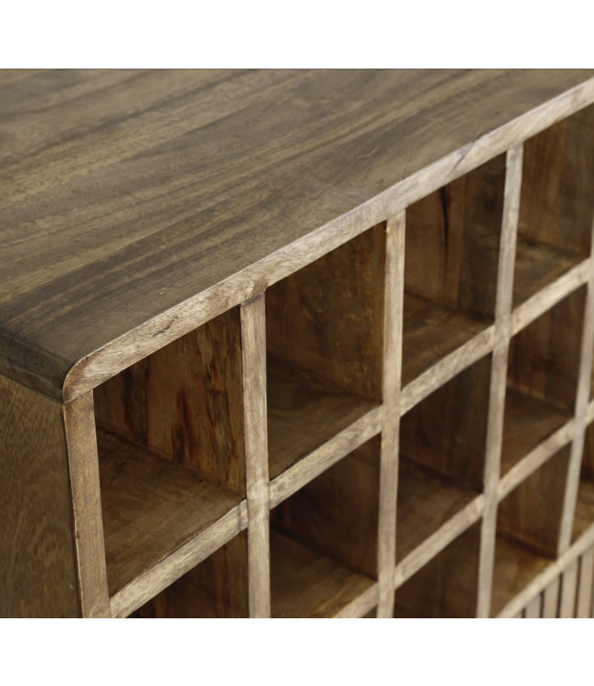 Rispens Wijnkast tweak / Massief mango zandkleur