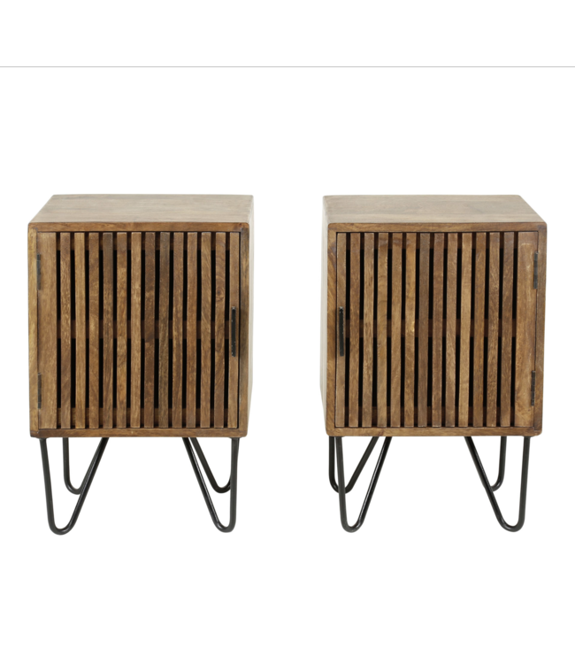 Rispens Set van 2 tweak / Massief mango zandkleur