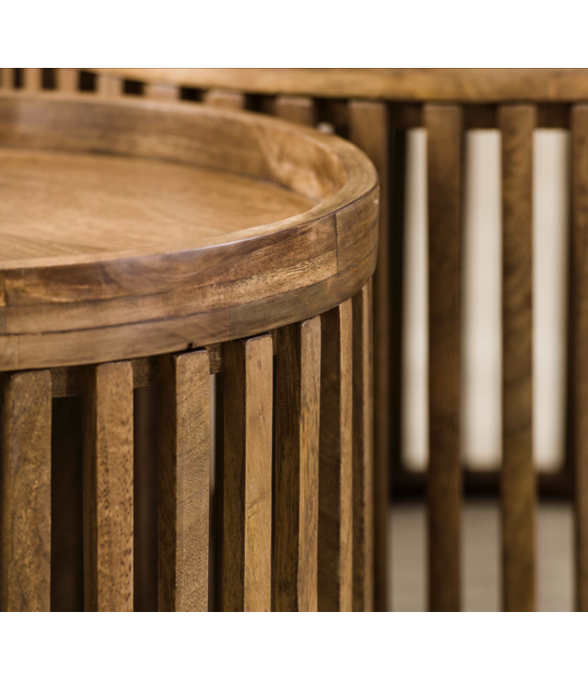 Rispens Salontafelset tweak Ø65/Ø50 / Massief mango zandkleur