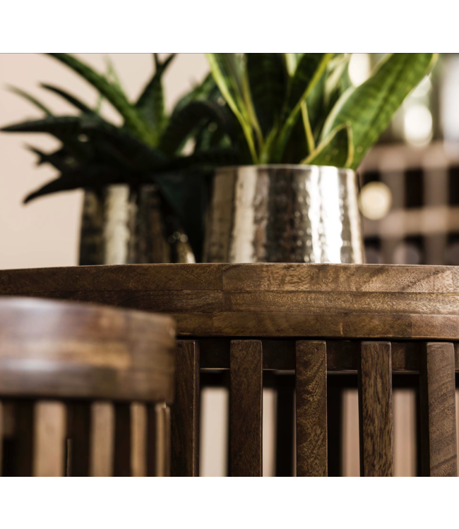 Rispens Salontafelset tweak Ø65/Ø50 / Massief mango zandkleur