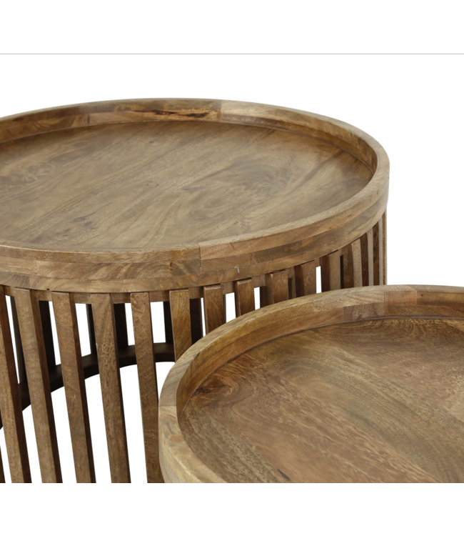 Rispens Salontafelset tweak Ø65/Ø50 / Massief mango zandkleur