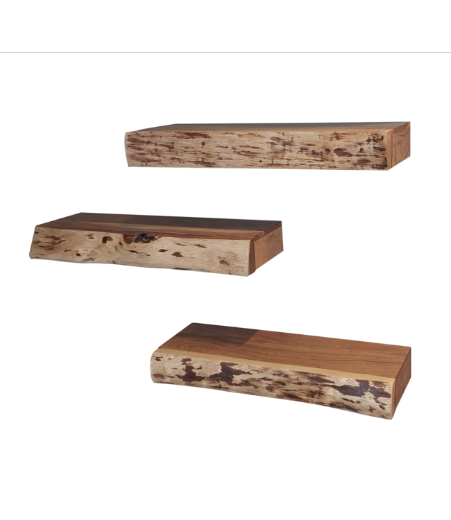 Rispens Wandschap met lade set/3 tree storage / Massief acacia naturel