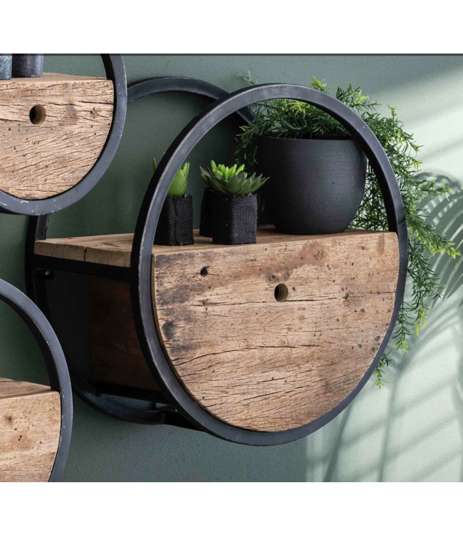 Rispens Wandschap circular Ø50 met lade / Robuust hardhout