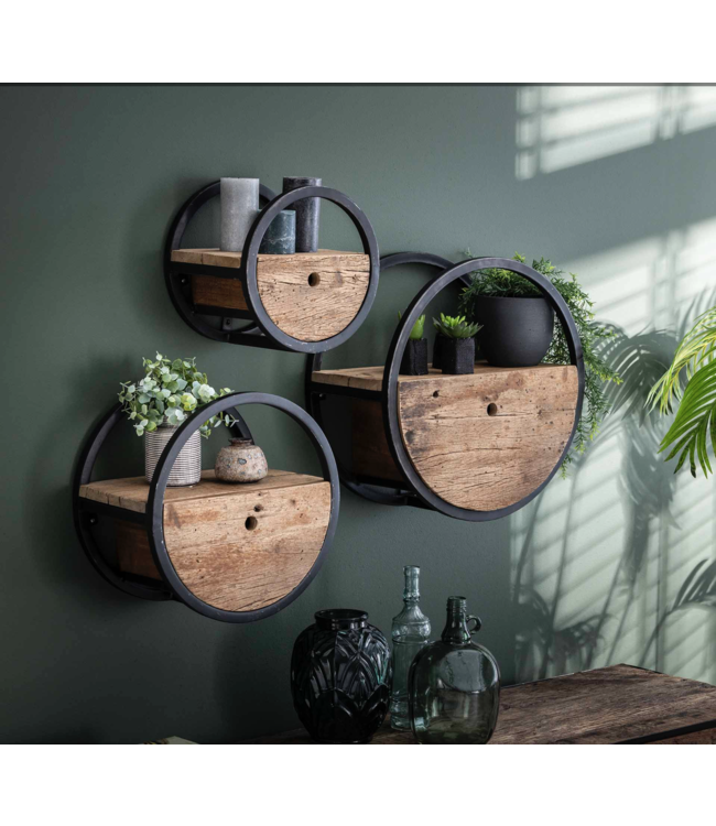 Rispens Wandschap circular Ø50 met lade / Robuust hardhout