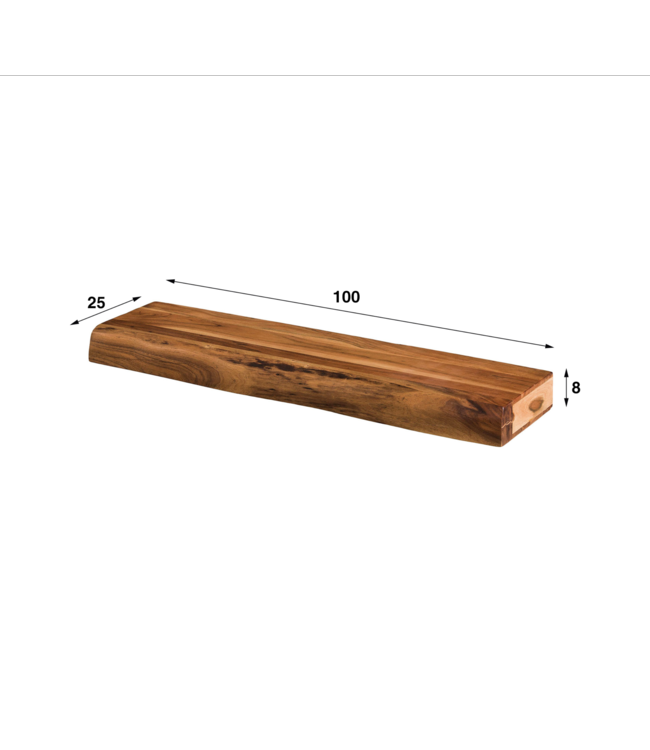 Rispens Wandplank 100 tree / Massief acacia naturel