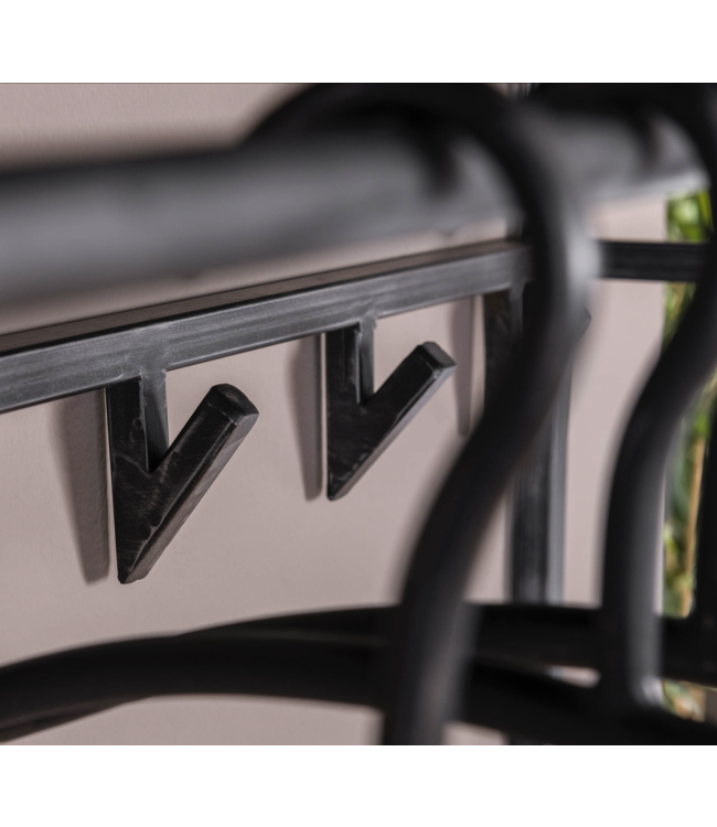 Rispens Yucon hoog 12 haken hoedenplank / Massief acacia zwart