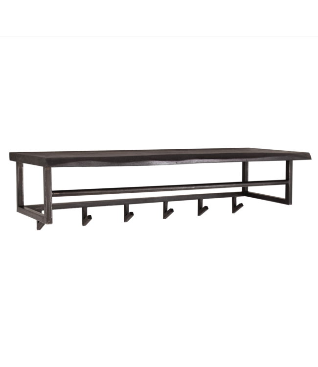 Rispens Yucon 6 haken hoedenplank / Massief acacia zwart