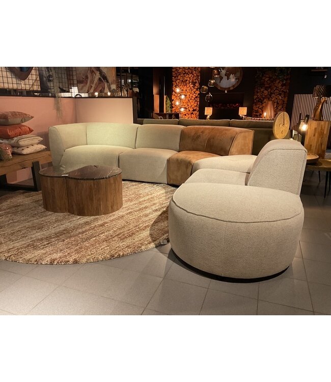 Elementenbank Cas zoals afgebeeld: in bekleding: C-Sneak 1 & G-Clyde 203 - Zelf samenstellen