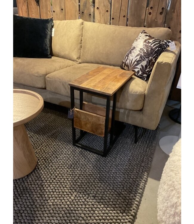 Laptoptafel Beau mangohout & zwart metaal