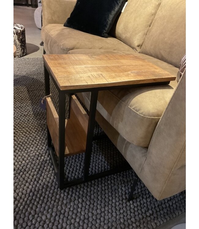 Laptoptafel Beau mangohout & zwart metaal