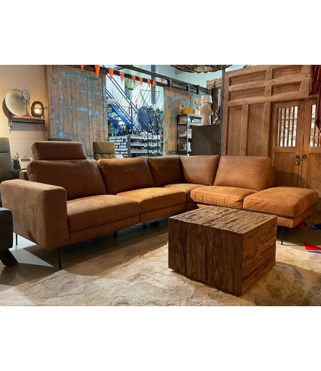 Rispens Bank DF-Living zoals afgebeeld: Met relaxelement. In bekleding: Paola 09 Camel