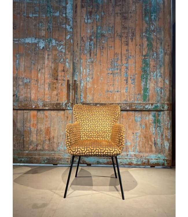 Eetkamerstoel Jade zoals afgebeeld: Met arm. In bekleding: Maze 330