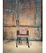 Eetkamerstoel Freya zoals afgebeeld: Met arm & skatewiel. In bekleding: Adore dark grey & Concrete sand