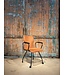 Eetkamerstoel Sofie zoals afgebeeld: Houten arm & skatewiel. In bekleding: Bull 09