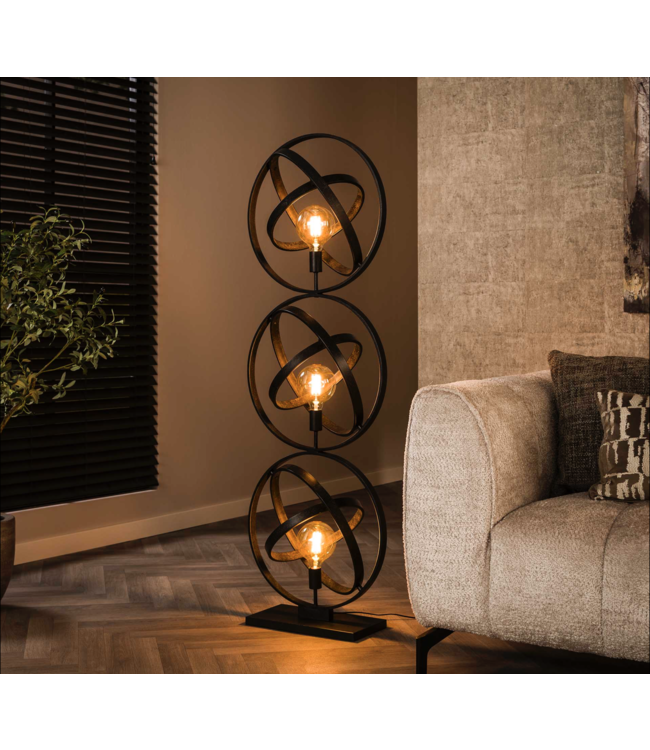 Rispens Vloerlamp 3L Galaxy/Artic zwart Zijl