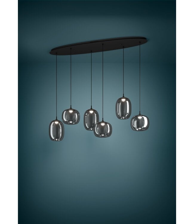 Stars Of Light Larva Zwart/Smoke Glas ( Incl.Afstb.Bed.)Star
