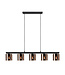 Eglo Cadley hanglamp staal koperen / glas gestoomd zwart-transparant