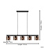 Eglo Cadley hanglamp staal koperen / glas gestoomd zwart-transparant