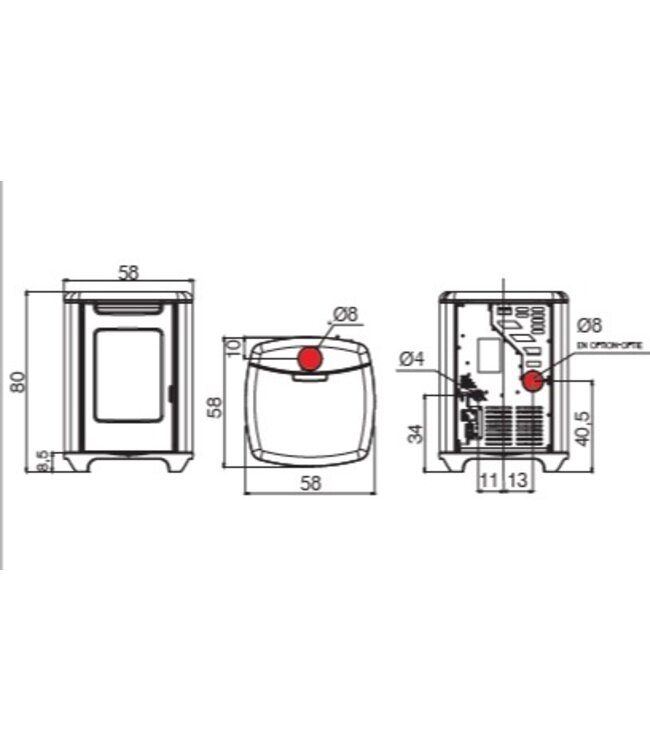 Edilkamin Edilkamin Sense 6 pelletkachel – 5,4 kW met WiFi en schuifbaar bovenblad
