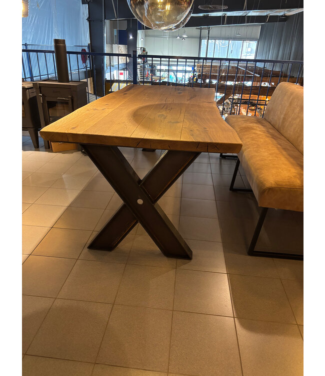 Rispens Eetkamertafel Boomstam met X-poten 220x100 cm