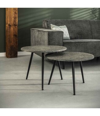 Rispens Ø55 set van 2 metallic ronde buis/grijs