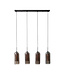Rispens Hanglamp 4L smoke glas-geperforeerd staal / Artic zwart Zijl