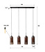 Rispens Hanglamp 4L smoke glas-geperforeerd staal / Artic zwart Zijl