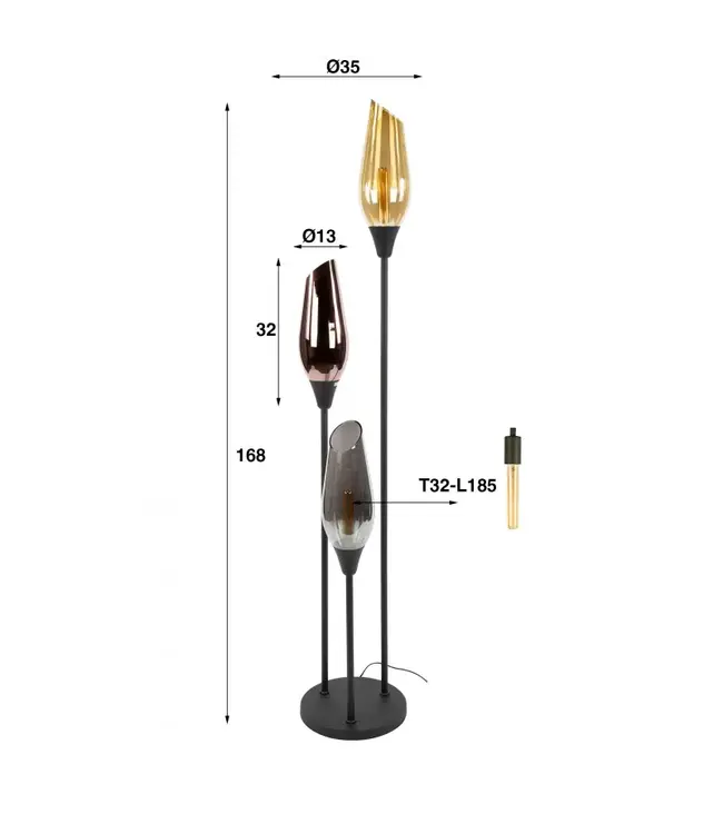 Rispens Cocoon mix glass 3 lamps
