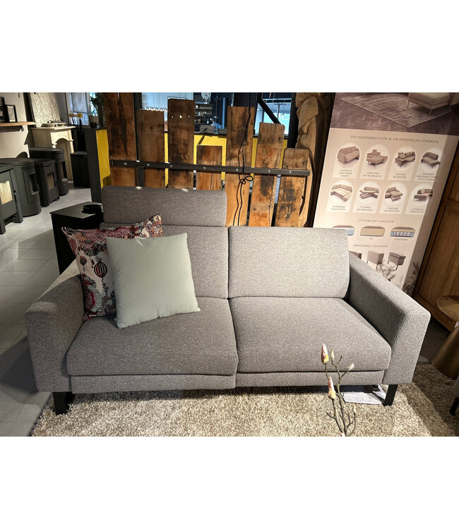 Rispens Bank Max 3 en 2,5 zits (showmodel) in bekleding: Aura 149 Steel