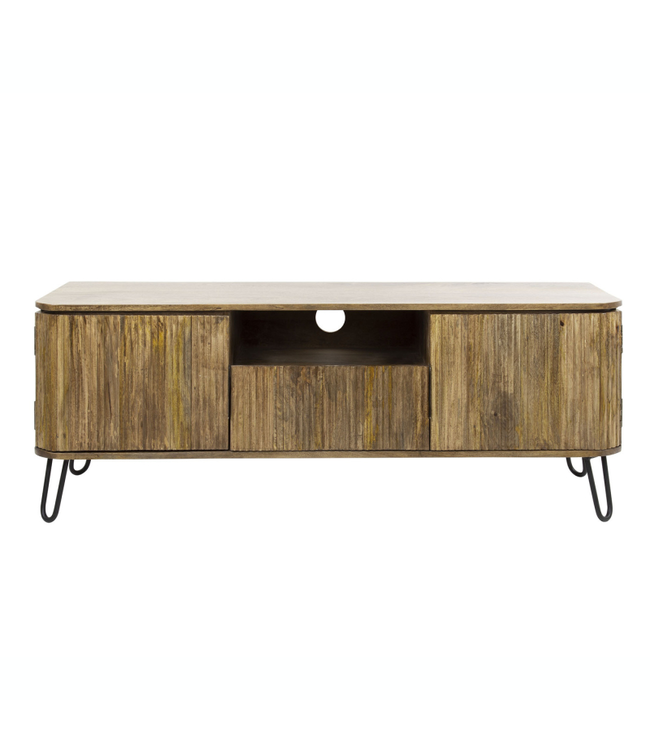 Rispens TV-meubel wave massief mango zandkleur