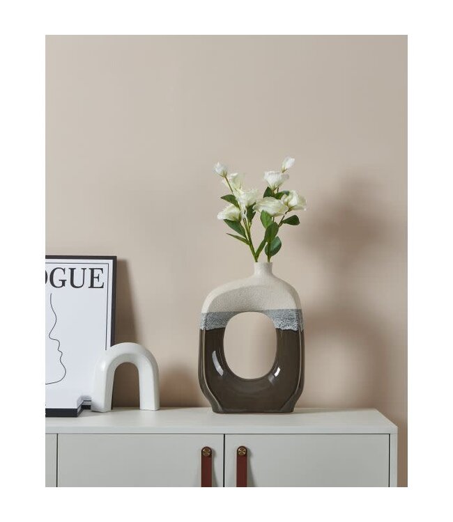 Eglo Living Vaas Iwate keramiek H-400 beige/zwart