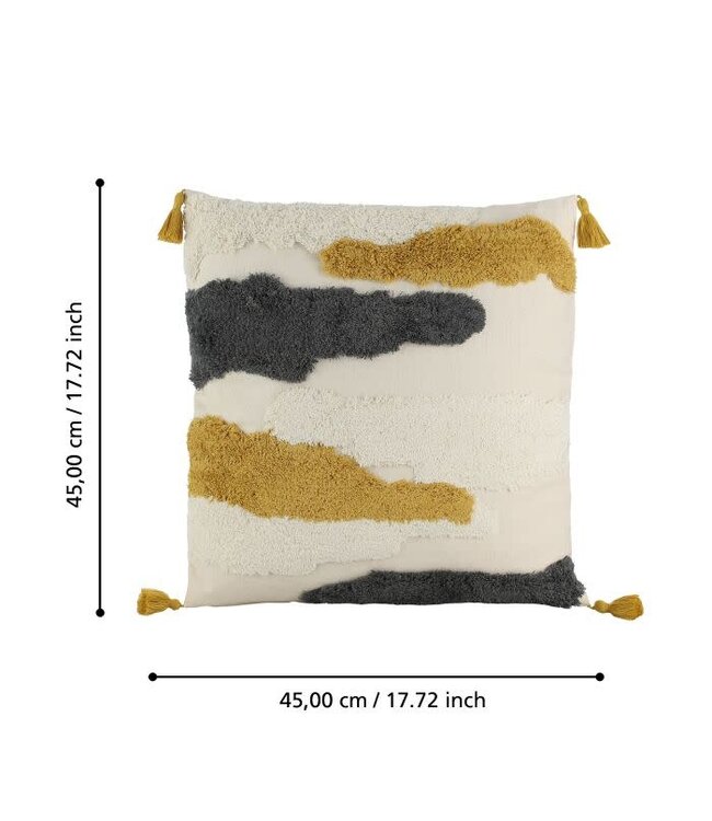 Eglo Living Chevery Creme/okergeel/grijs 45x45 cm