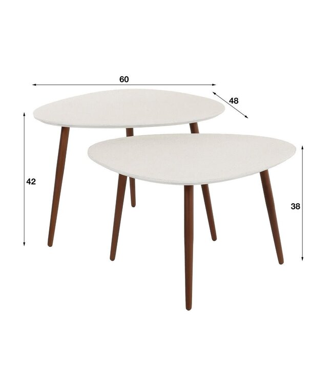 Rispens Salontafel set 2 stuks driehoekig Stone