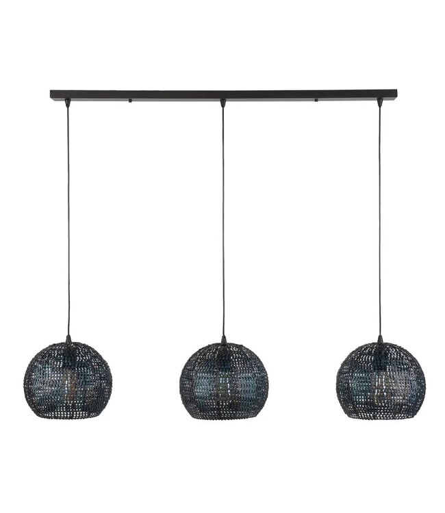 Rispens Hanglamp 3x Ø26 armor half rond / Zwart bruin